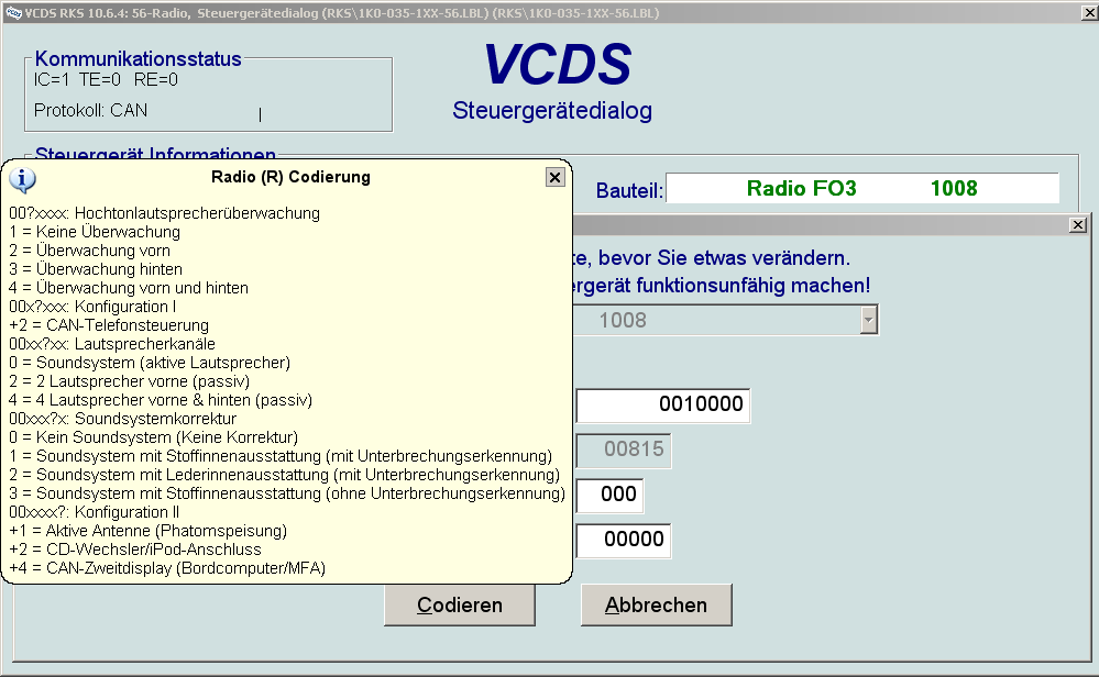 VCDS Radio Codierung